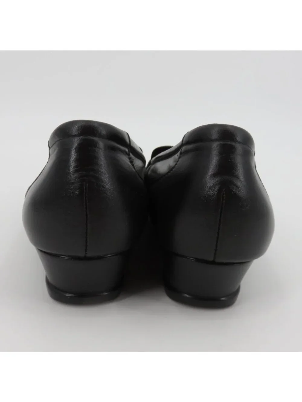 SAS Tripad Women 9.5 M L9146723 Black Leather Wedge Heel Loafer Shoes Slip On